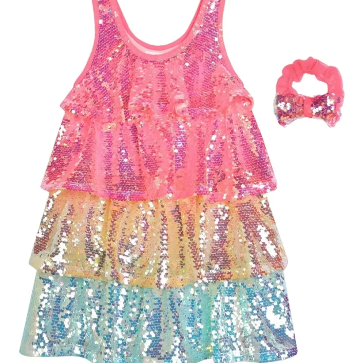 SEQUIN TIERED DRESS