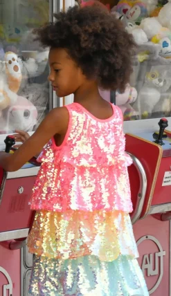 SEQUIN TIERED DRESS