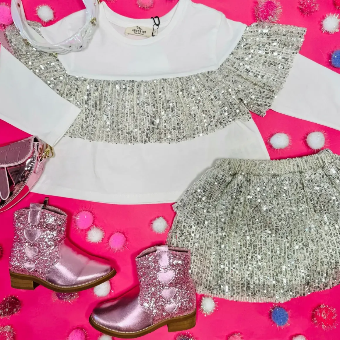 SEQUIN TIERED SKIRT