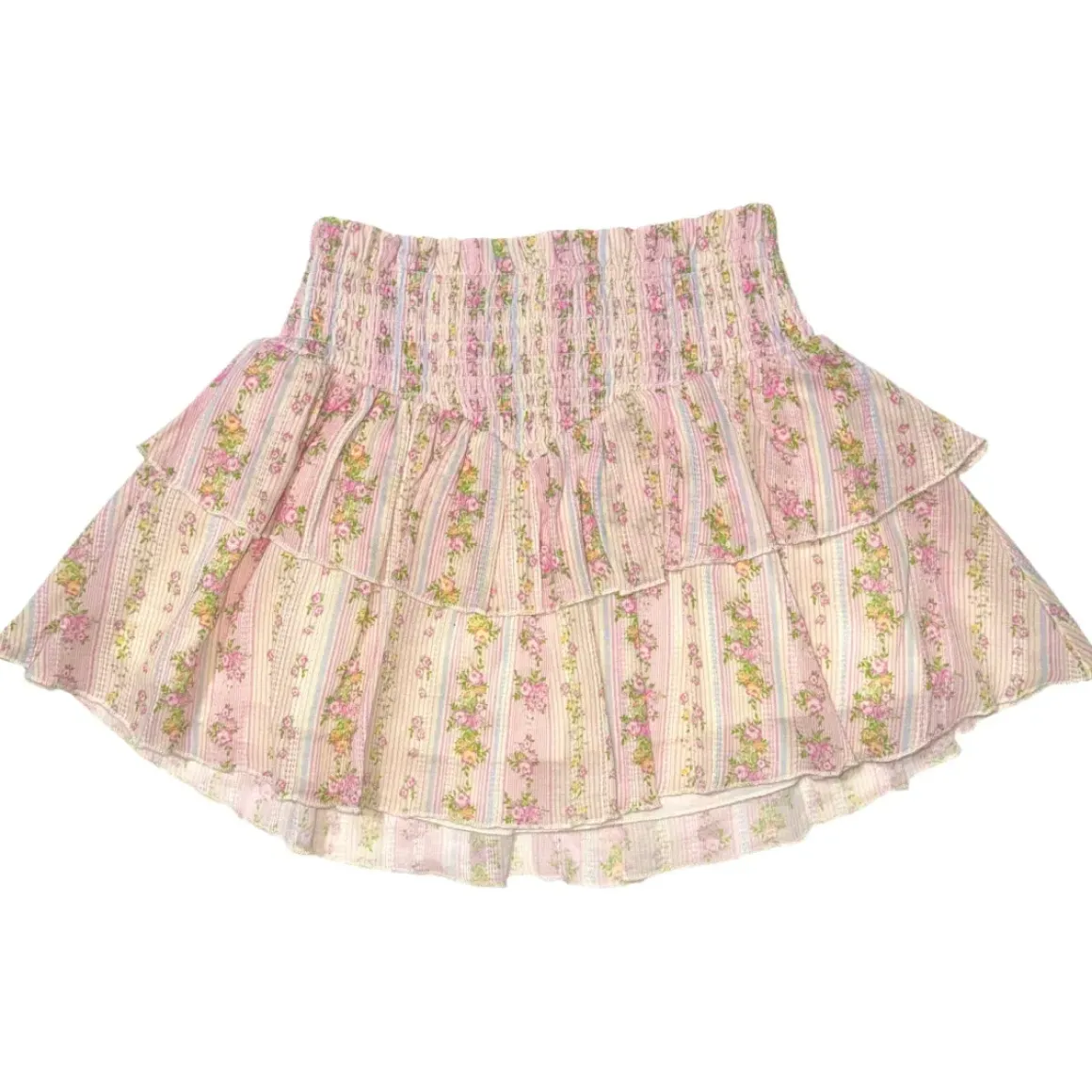 SHABBY FLORAL STRIPE BROOKE SKIRT