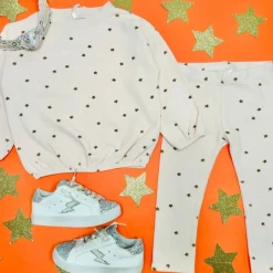 SHELL STARS SPONGEY KNIT SWEATSHIRT AND LEGGINGS SET