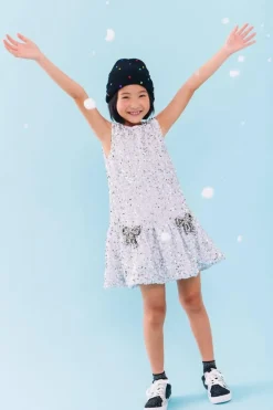 SHIMMER SEQUIN BOW DRESS