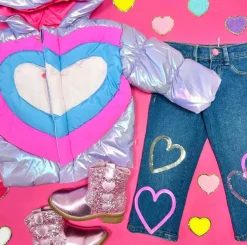 SHINY HEART PUFFER JACKET