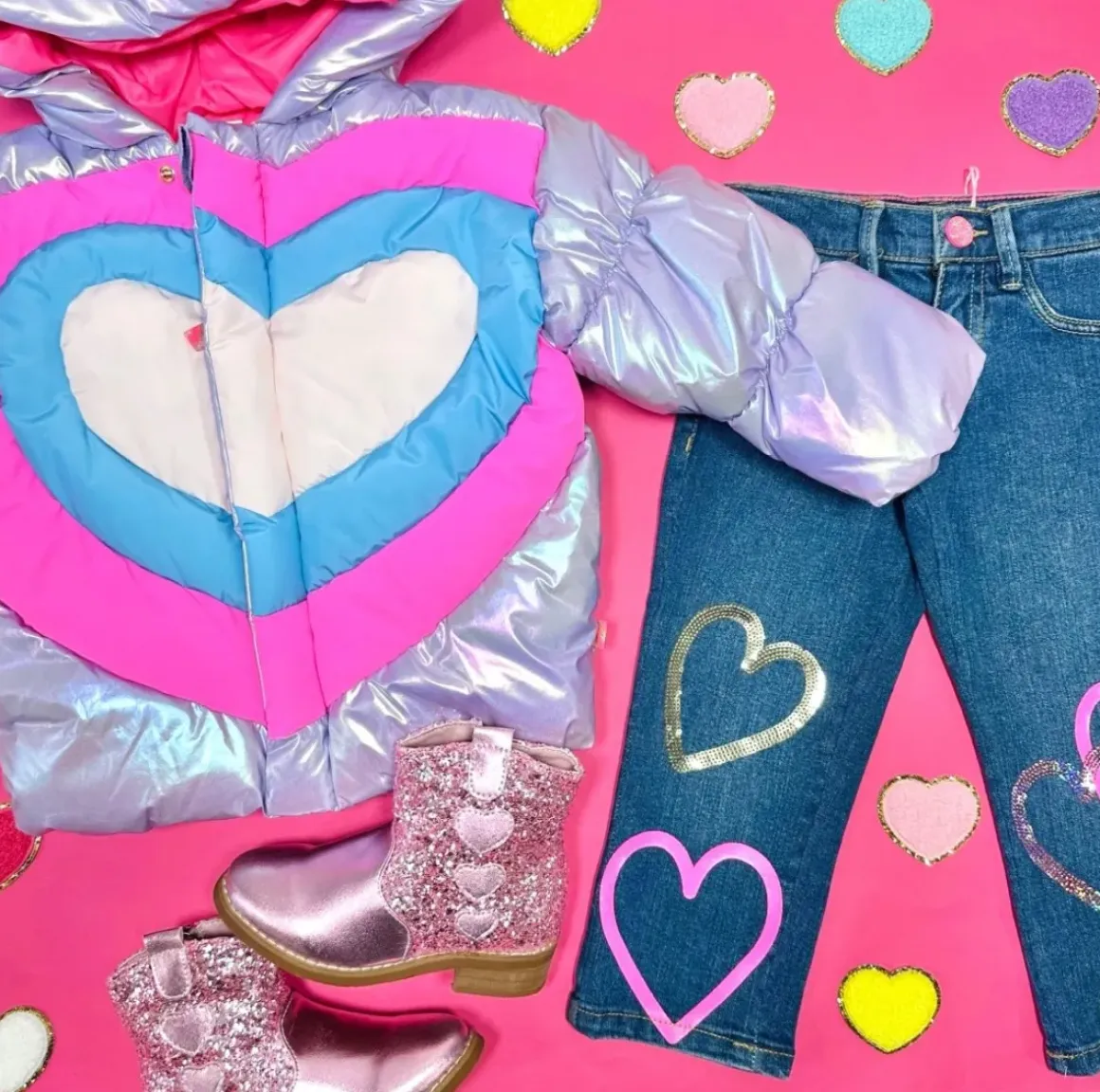 SHINY HEART PUFFER JACKET
