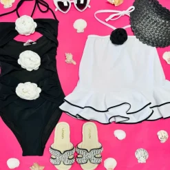 SILVA FLOWER RUFFLE SKIRT