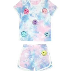 SLOANE SMILEY TIE DYE TOP AND SHORTS SET