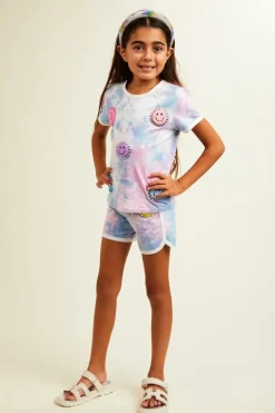 SLOANE SMILEY TIE DYE TOP AND SHORTS SET