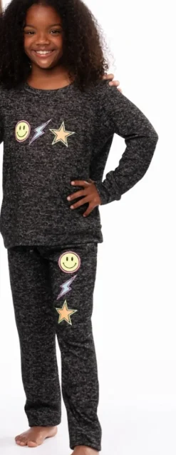 SMILEY & LIGHTNING BOLT SWEATPANTS
