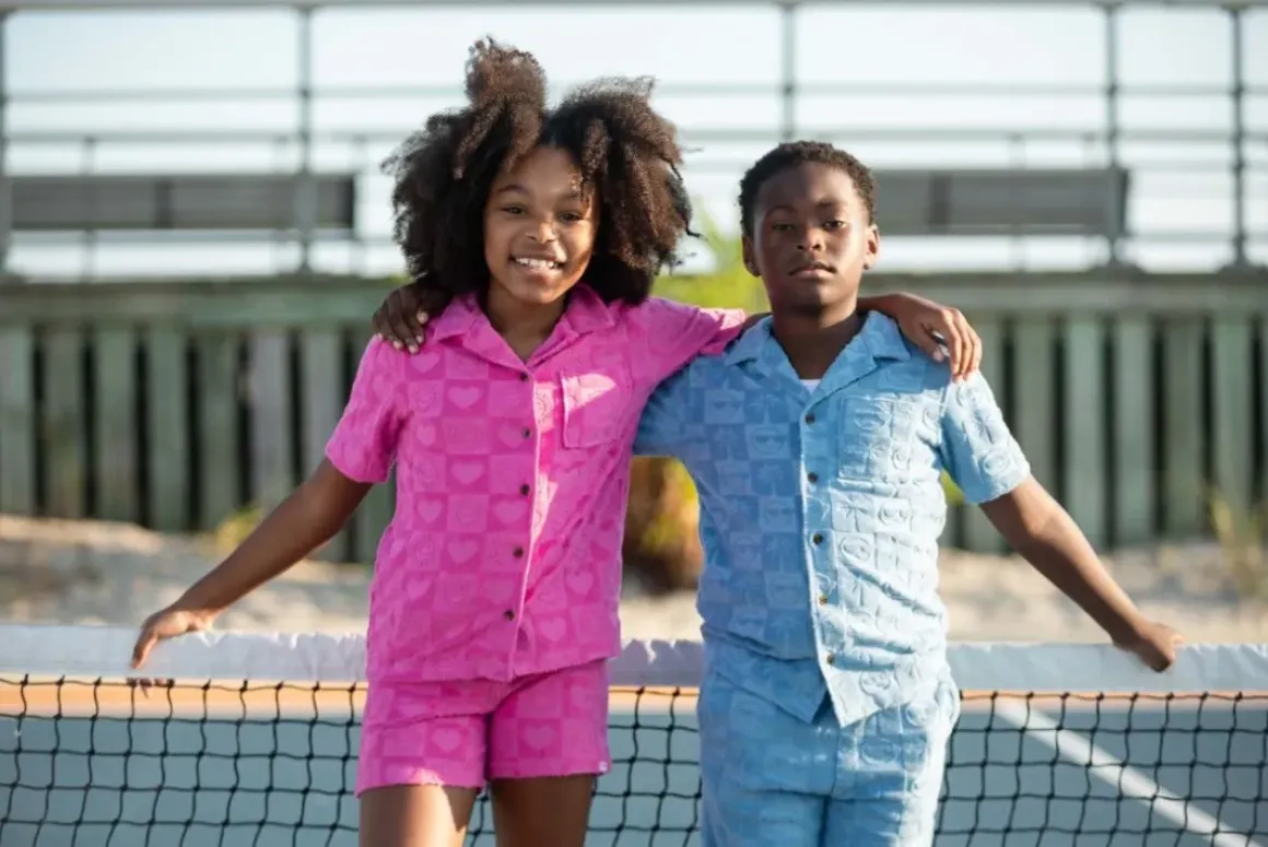 SMILEY FACE CHECKERED TERRY RESORT SHORTS