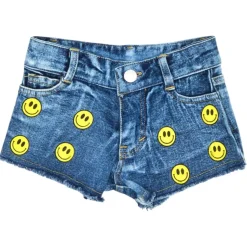 SMILEY FACE DENIM SHORTS