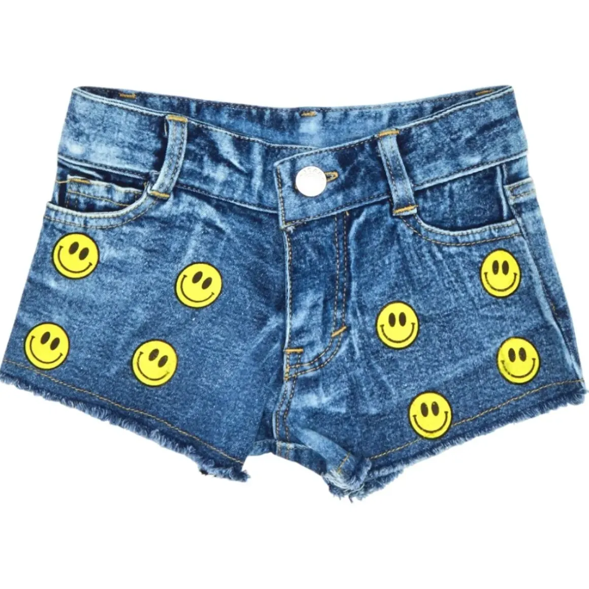 SMILEY FACE DENIM SHORTS