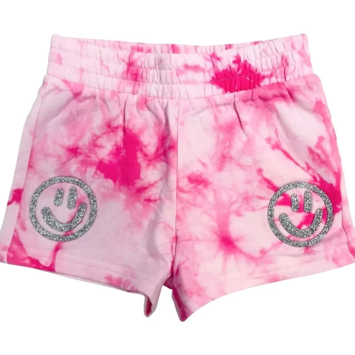 SMILEY FACE TIE DYE SHORTS