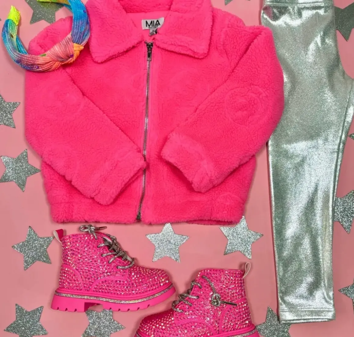 SMILEY NEON SHERPA JACKET