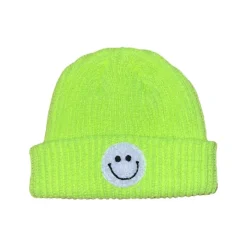 SMILEY PATCH NEON BEANIE (UNISEX)