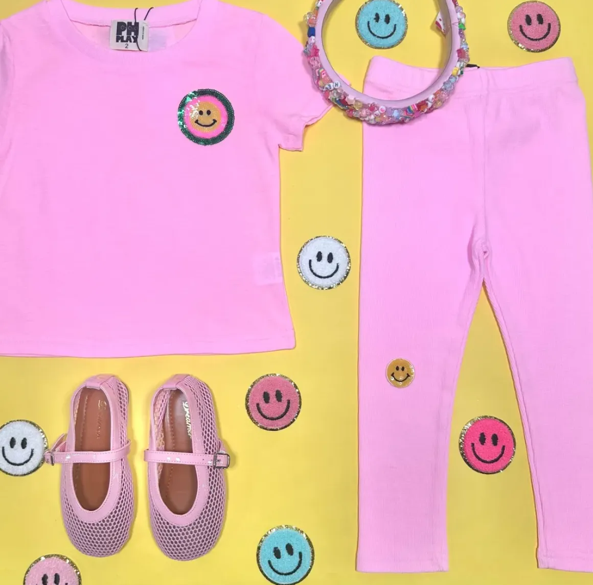 SMILEY TSHIRT AND LEGGINGS SET