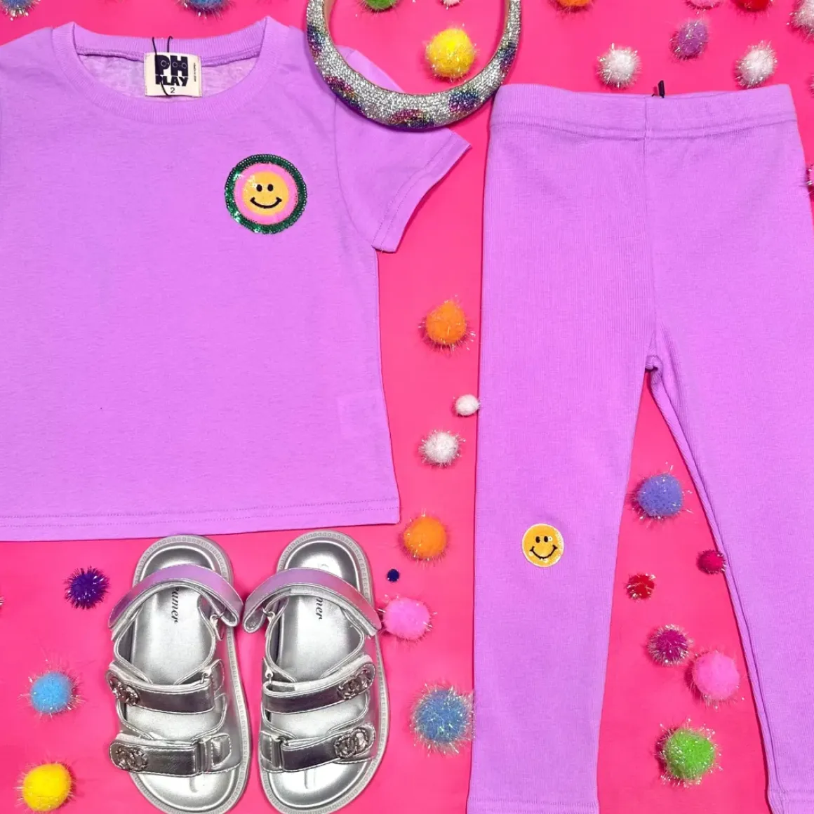 SMILEY TSHIRT AND LEGGINGS SET