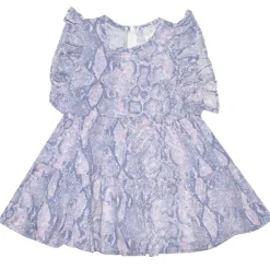 SNAKESKIN RUFFLE DRESS