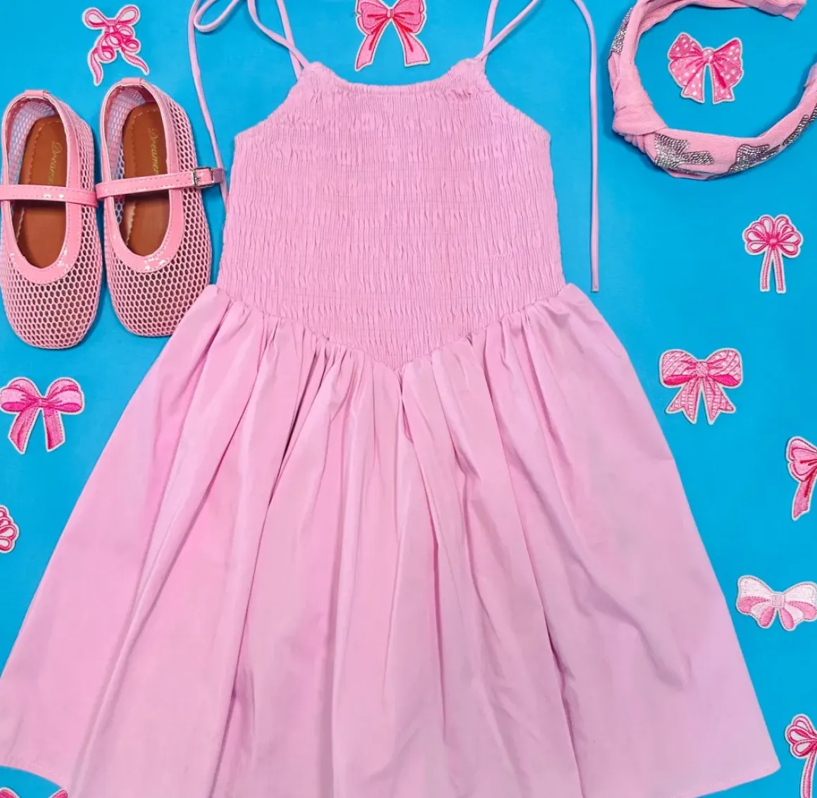 SOFIA SMOCKED DROP WAIST DRESS