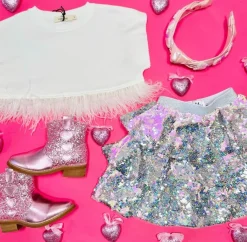 SPARKLE SEQUIN TIERED SKIRT