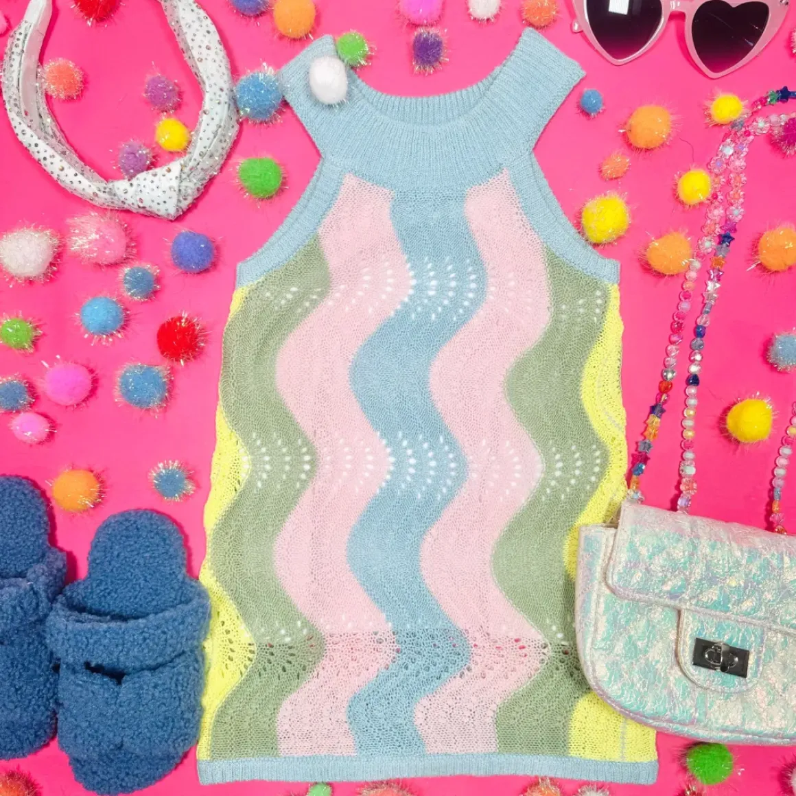 ST BARTH SWIRL CROCHET DRESS