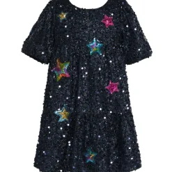 STAR PATCHES SEQUIN DRESS