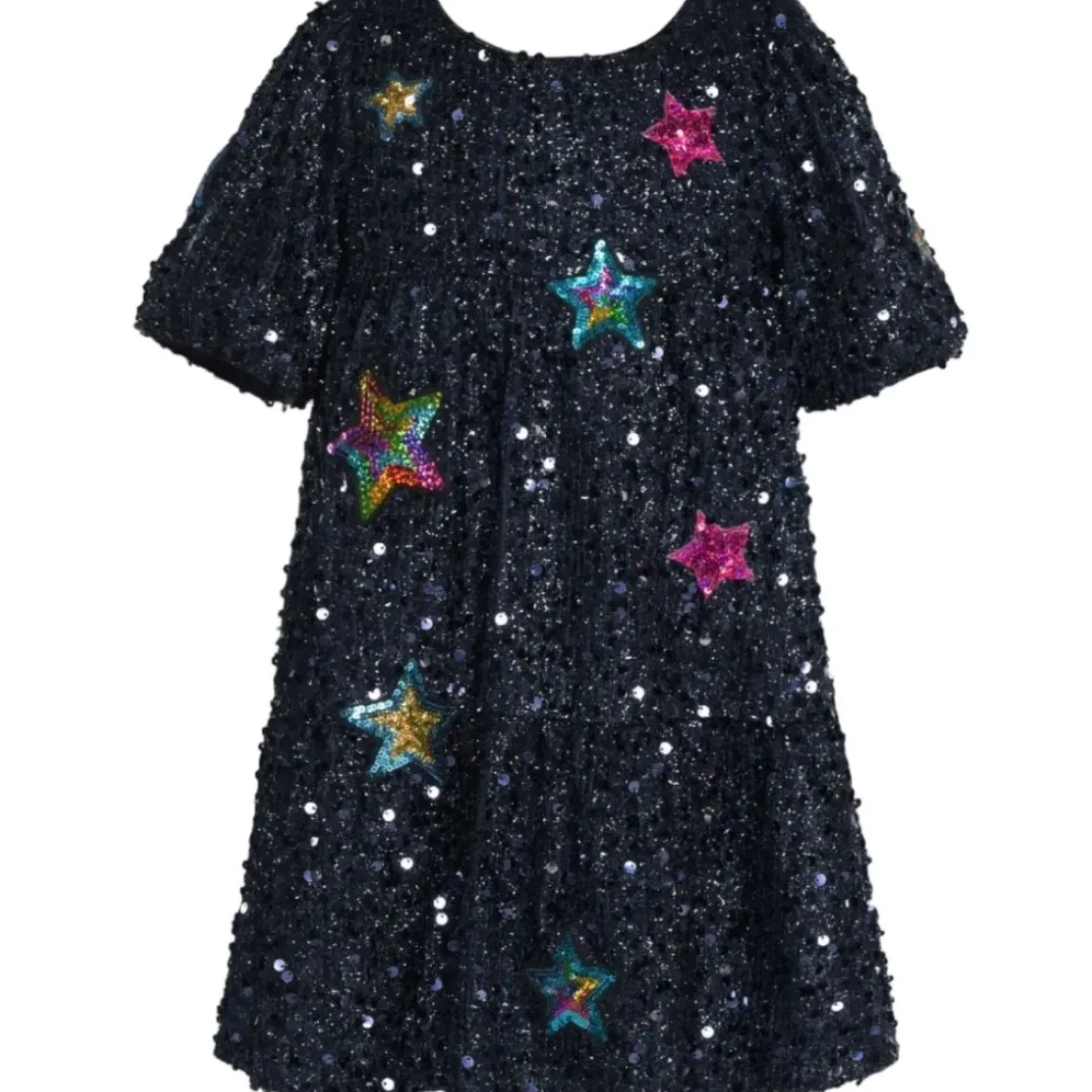 STAR PATCHES SEQUIN DRESS