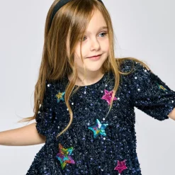 STAR PATCHES SEQUIN DRESS