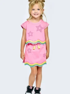 STARS & SEQUIN WAVY TRIM SKIRT