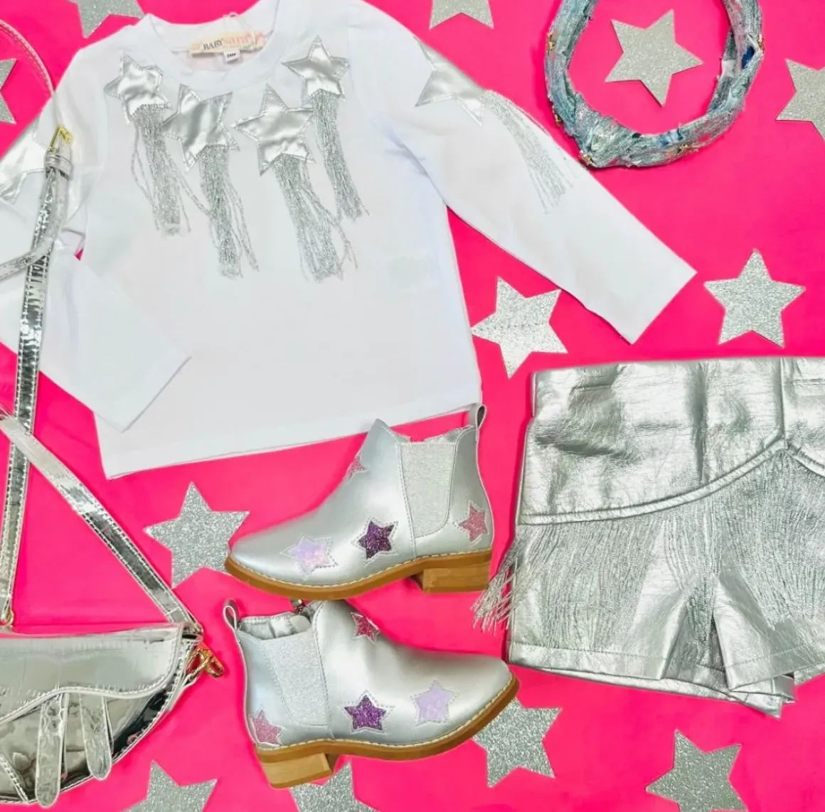 STARS FRINGE LONG SLEEVE TOP