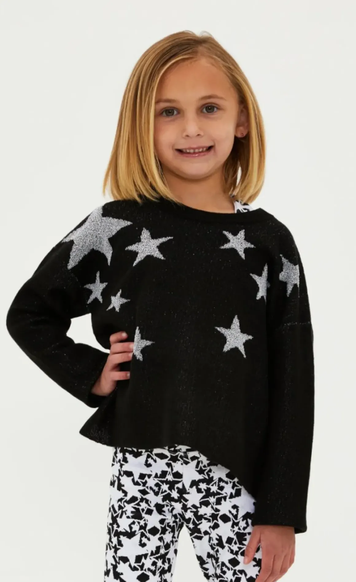 STARS SHIMMER METALLIC SWEATSHIRT