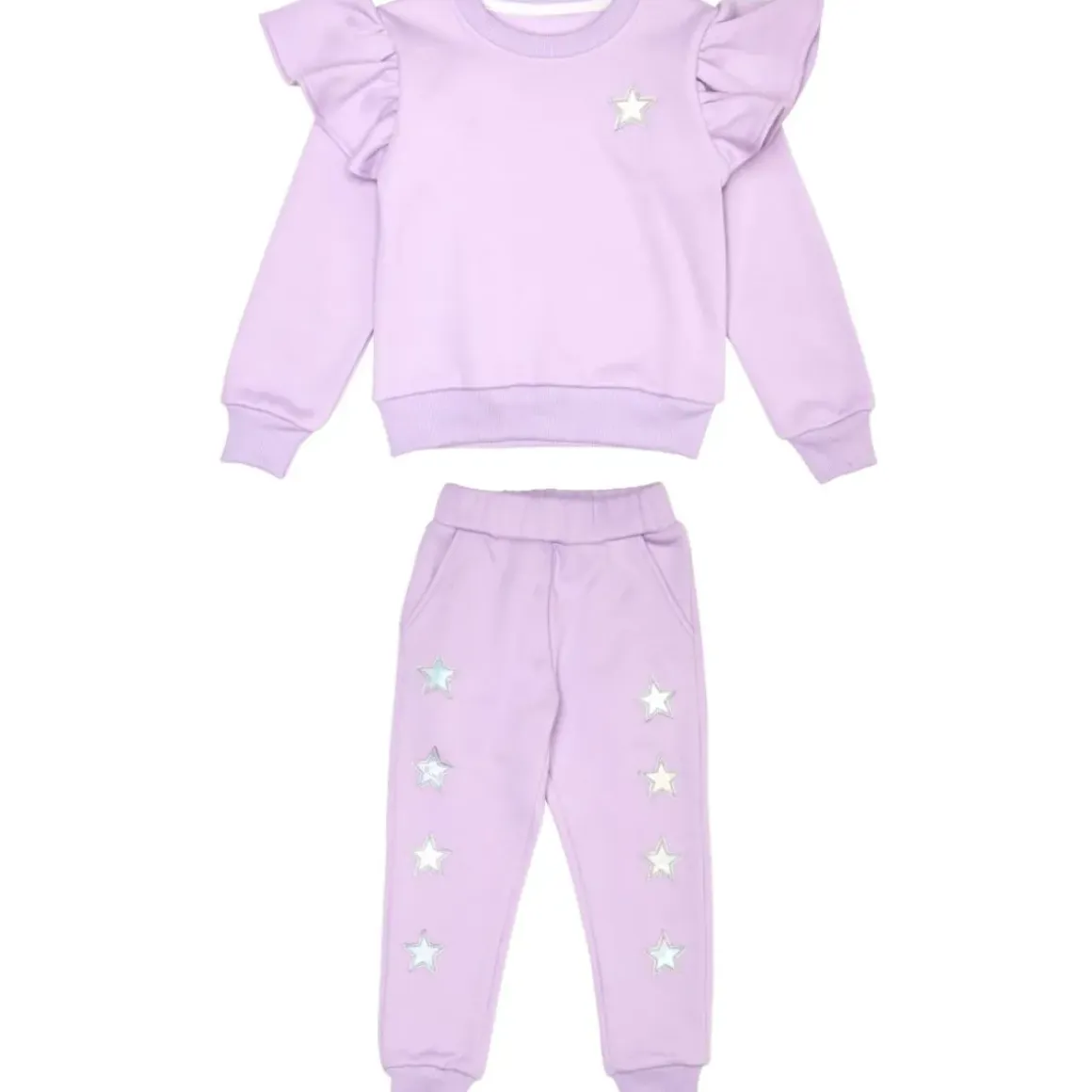 STELLAR STARS RUFFLE SWEATSHIRT AND SWEATPANTS SET