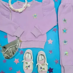 STELLAR STARS RUFFLE SWEATSHIRT AND SWEATPANTS SET