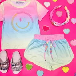 SUNSET SMILEY OMBRÉ TOP AND SHORTS SET