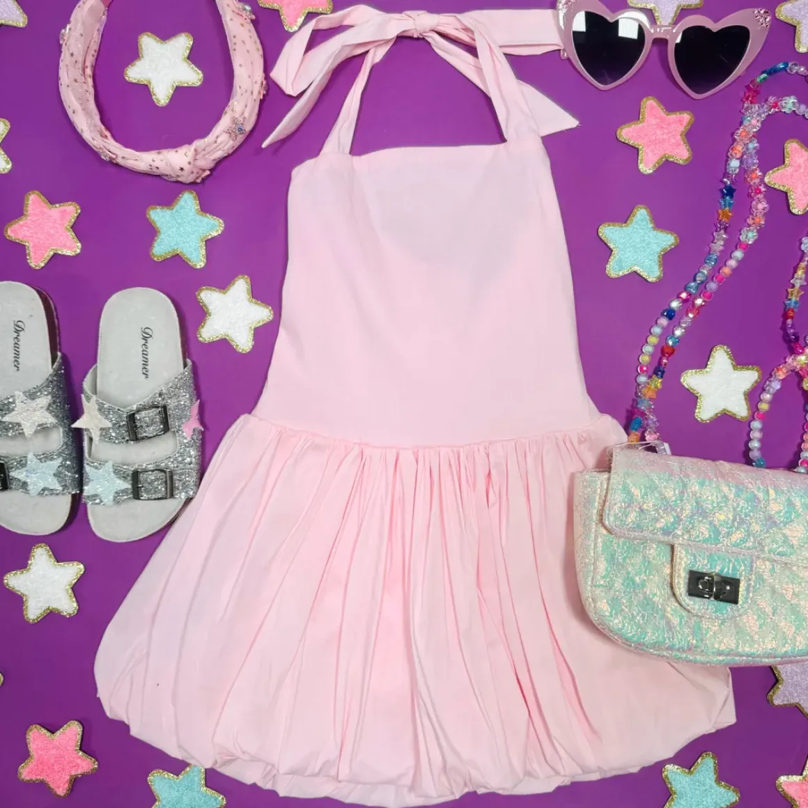 TALIA BUBBLE DRESS W/ SHORT UNDER