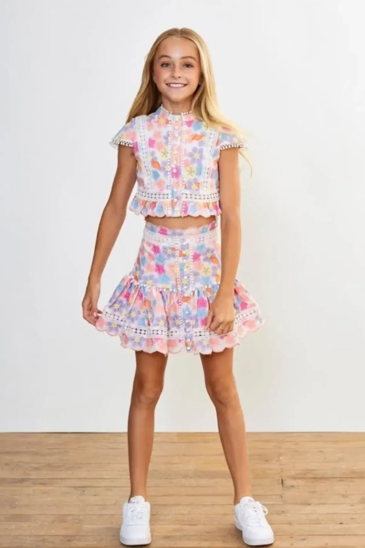 TALIA EMBROIDERED TOP AND SKIRT SET