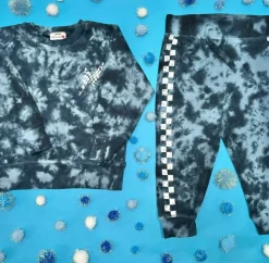 TIE DYE CHECKERED SWEATPANTS