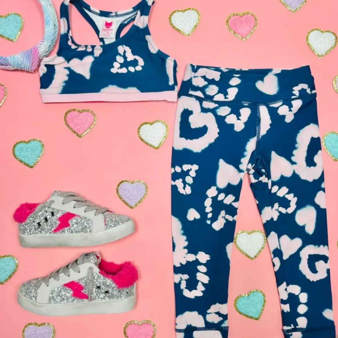 TIE DYE HEARTS SOUL SPORTS BRA TOP