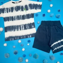 TIE DYE STRIPE ZIP TSHIRT