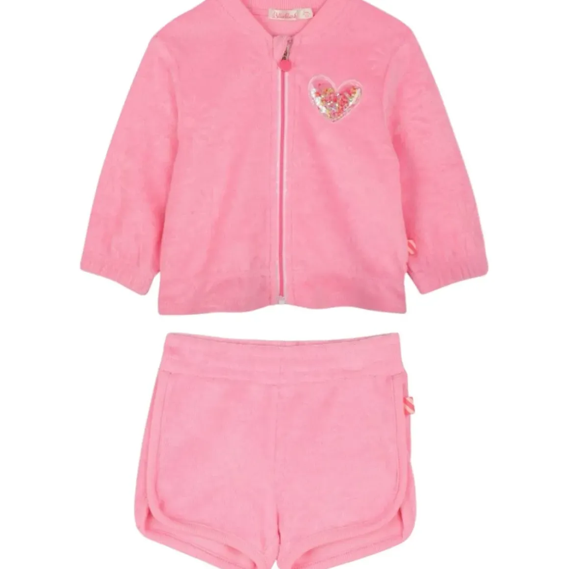 TOWEL ZIP UP JACKET AND SHORTS SET