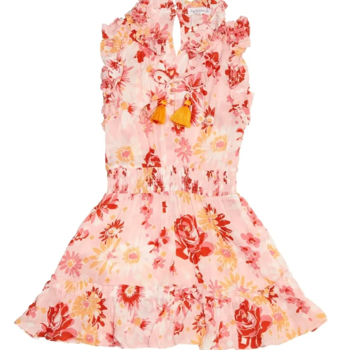 TRINY FLORAL RUFFLE TASSEL DRESS