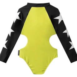 TRIPLE STAR CUTOUT RASH GUARD ONE PIECE SWIMSUIT