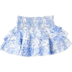 TROPICAL BLUES RUFFLE SKIRT