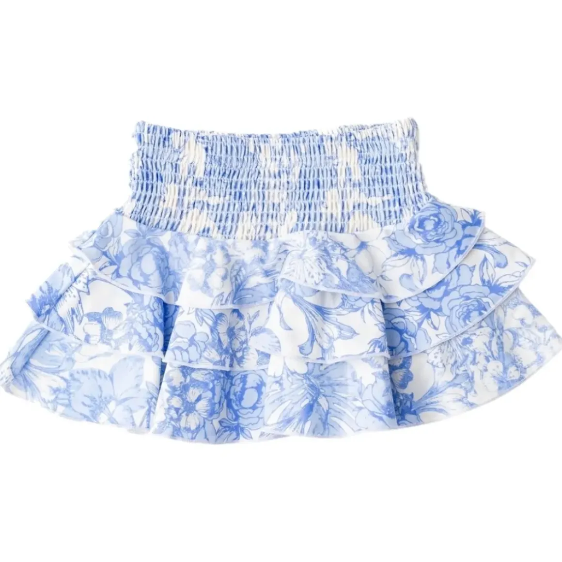 TROPICAL BLUES RUFFLE SKIRT