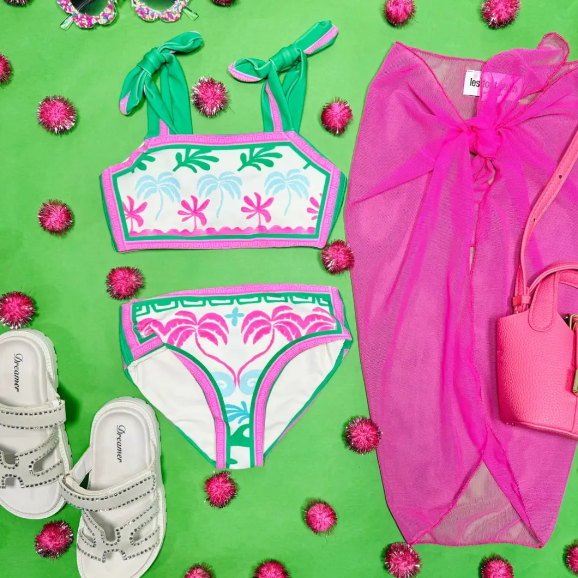 TROPICAL PALM LITTLE STELLA AND JANIE TWO PIECE BIKINI