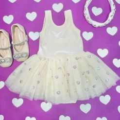 TULLA SEQUIN HEARTS TUTU DRESS