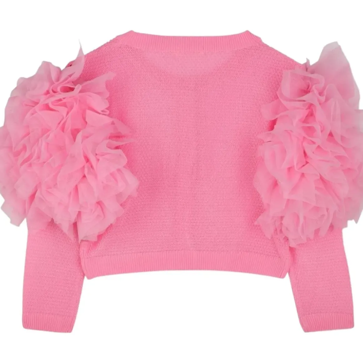 TULLE PUFF SLEEVE CARDIGAN