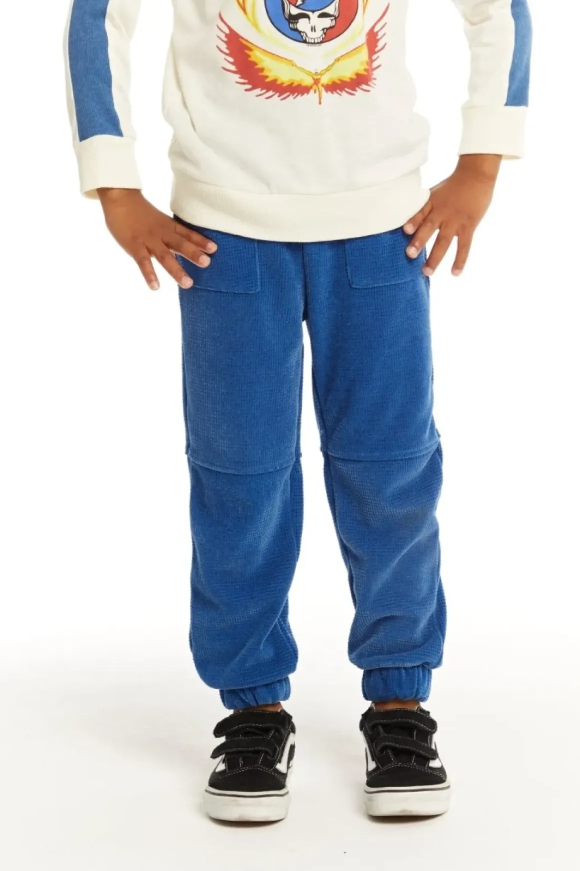 VELVET WAFFLE SIDE ZIP SWEATPANTS