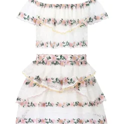 VICTORIA EMBROIDERED TOP AND SKIRT SET