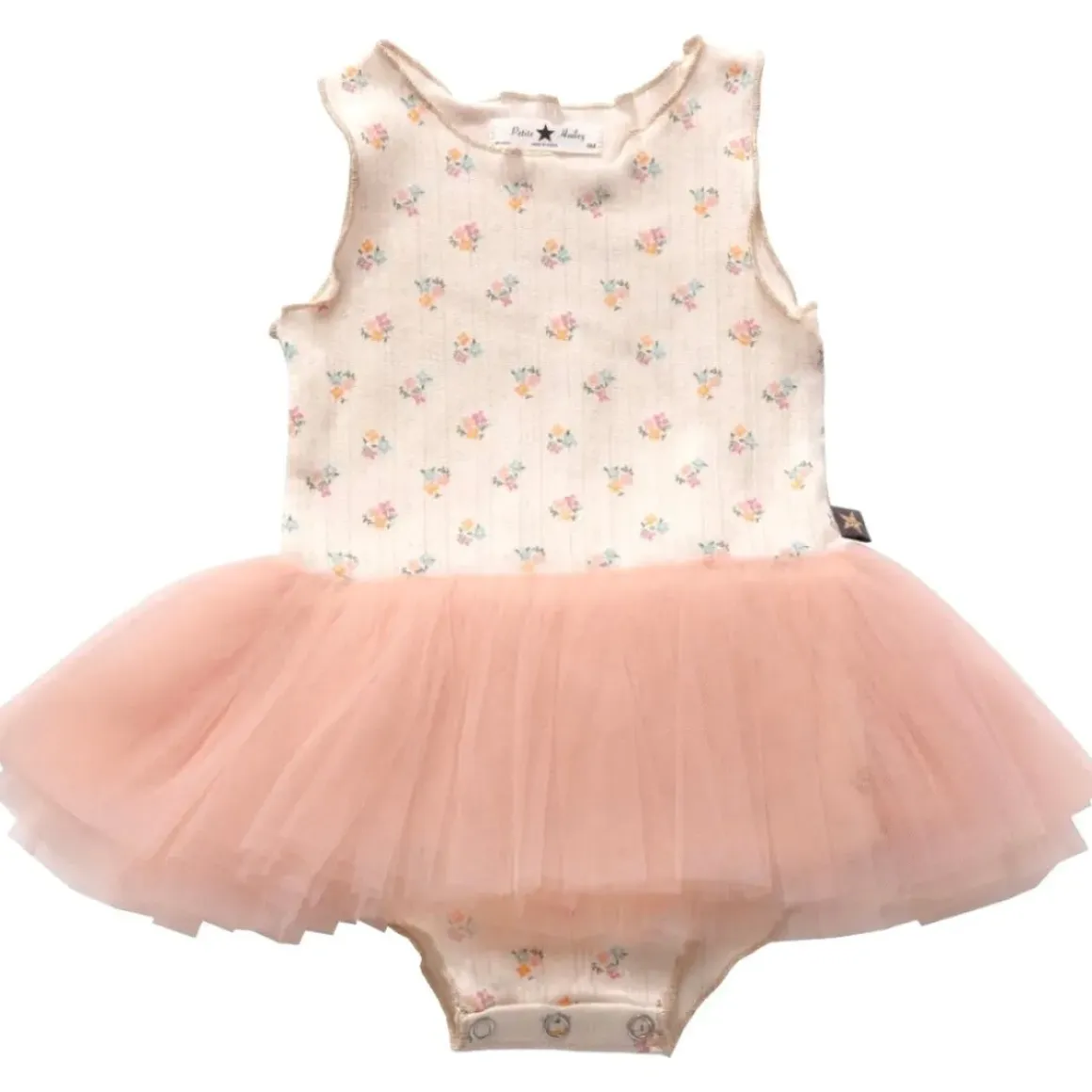 VINTAGE FLOWERS TUTU ONESIE DRESS