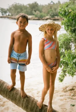 VINTAGE STRIPE SWIM TRUNKS